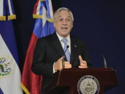 El presidente de Chile, Sebastián Piñera, en una declaración el pasado 4 de junio de 2013, en Casa Presidencial en San Salvador (El Salvador).