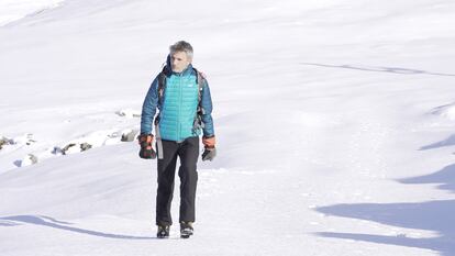 El explorador Ignacio Oficialdegui, en el Pirineo navarro.