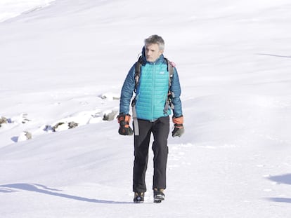 El explorador Ignacio Oficialdegui, en el Pirineo navarro.