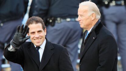 Joe Biden con sus hijos Hunter Biden y Beau Biden