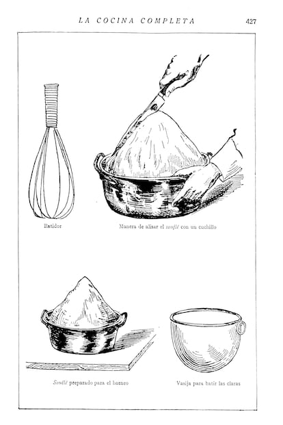 Ilustración del interior de Enciclopedia Culinaria. La Cocina Completa, de María Mestayer De Echagüe, Marquesa de Parabere (Editorial Espasa-Calpe).