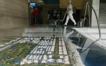 Maqueta del proyecto urbanístico Sant Gregori Golf expuesta en el Ayuntamiento de Burriana.
