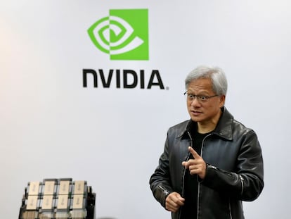 El cofundador, presidente y CEO de Nvidia, Jensen Huang, en la feria de computación de Taipei.