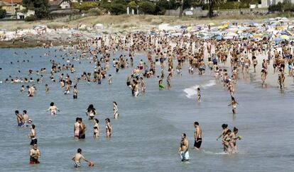 Una playa de las Rías Baixas el pasado viernes.