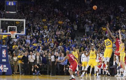 El tiro ganador de Harden ante los Warriors.