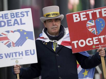 Manifestantes contrarios al Brexit, en Reino Unido. 