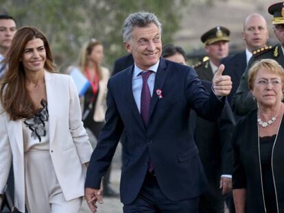 Bachelet y Macri en Colina, Chile, durante un encuentro bilateral celebrado en febrero.