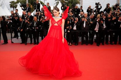 La actriz y modelo tailandesa Araya A. Hargate, este viernes durante la 72 edición del Festival de Cannes (Francia). 