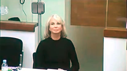 Corinna Larsen, durante su declaración ante el juez por videoconferencia desde Londres el pasado enero.