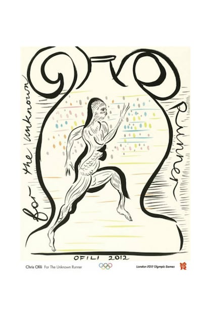 Póster Olímpico del artista Chris Ofili. Uno de los carteles oficiales disponibles en la tienda de la Tate.