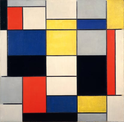 'Gran composición A en negro, rojo, gris, amarillo y azul' (1919), de Piet Mondrian, en la Galleria Nazionale d’Arte Moderna e Contemporanea de Roma.