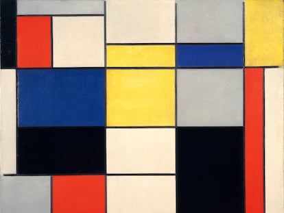 'Gran composición A en negro, rojo, gris, amarillo y azul' (1919), de Piet Mondrian, en la Galleria Nazionale d’Arte Moderna e Contemporanea de Roma.