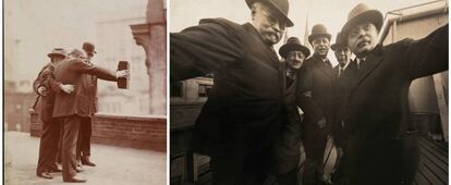 Un grupo de fotógrafos de la Byron Company realiza un selfie pionero en diciembre de 1920.