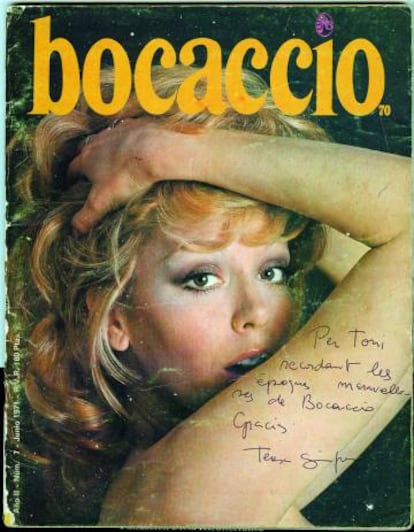 Un portada de la revista 'Bocaccio' amb l'actriu Teresa Gimpera.