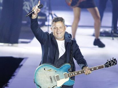 Alejandro Sanz, en Santiago de Compostela, en julio.