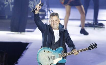 Alejandro Sanz, en Santiago de Compostela, en julio.