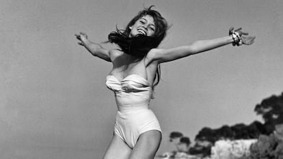 La actriz Brigitte Bardot, en 1955 en Saint-Tropez.