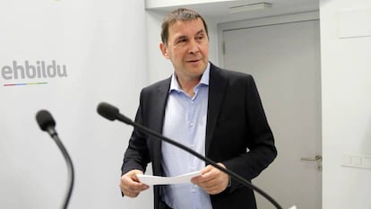 Arnaldo Otegi, coordinador general de EH Bildu, en una comparecencia reciente.
