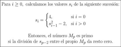 Test de Lucas-Lehmer.