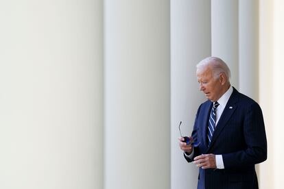 El presidente de Estados Unidos, Joe Biden, antes de su intervencin.