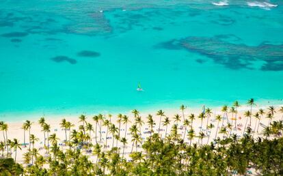 Vista a&eacute;rea de una playa en Punta Cana, en la Rep&uacute;blica Dominicana. 