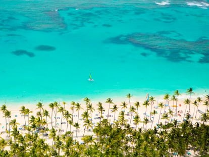 Vista a&eacute;rea de una playa en Punta Cana, en la Rep&uacute;blica Dominicana. 