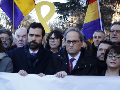 Quim Torra y Roger Torrent en Madrid.