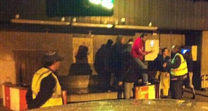 Foto del incidente facilitada por el comité de huelga.