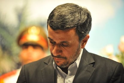 El presidente iran&iacute;. Mahmud Ahmadineyad, el mi&eacute;rcoles en La Habana.