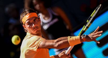 Nadal, durante el partido contra Kuznetsov.