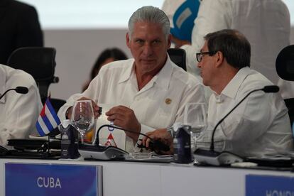 Miguel Díaz-Canel, presidente de Cuba, durante la Cumbre Iberoamericana que se celebra esta sábado en República Dominicana.