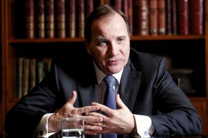 Stefan Löfven, el viernes en Madrid.