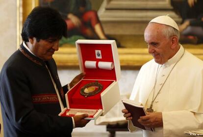 Morales, este viernes con el Papa en el Vaticano.