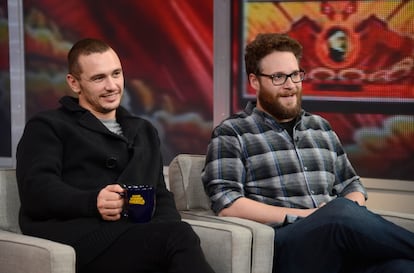 James Franco y Seth Rogen en el plató del programa 'Good Morning America', en 2014. 