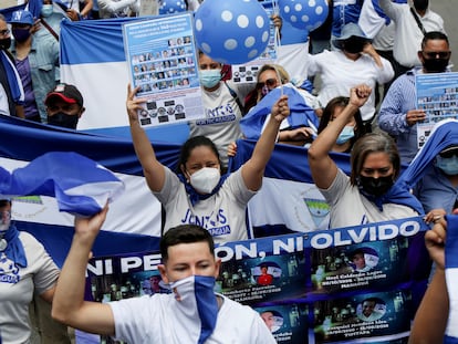 Una protesta de exiliados nicaragüenses en Costa Rica, en septiembre pasado