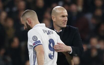 Karim Benzema y Zinedine Zidane.