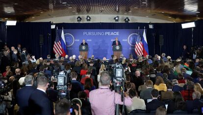 Conferencia de prensa posterior a la reunión entre Putin y Trump.