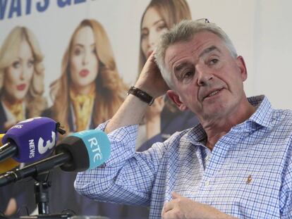 El presidente de Ryanair, Michael O&#039;Leary, en una rueda de rpensa en Dubl&iacute;n