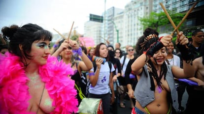 Marcha das Vadias, no Rio de Janeiro, em 2014