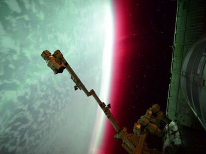 Aurora captada des de l'Estació Espacial Internacional per l'astronauta Scott Kelly el 23 de juny passat.