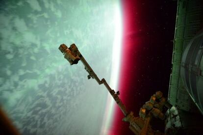 Aurora captada desde la Estaci&oacute;n Espacial Internacional por el astronauta Scott Kelly el pasado 23 de junio. 