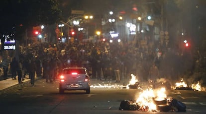 O centro de São Paulo, palco de protestos contra o impeachment de Dilma Rousseff.