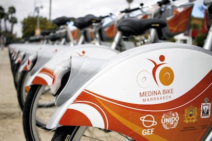 Las bicicletas de Medina Bike son un servicio público de transporte verde auspiciado por UNIDO.