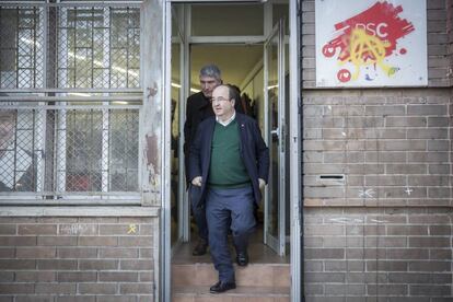 El primer secretario del PSC, Miquel Iceta, en la sede del partido de Sant Martí, en Barcelona.