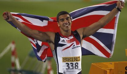 Adam Gemili, tras vencer una prueba con Gran Bretaña.