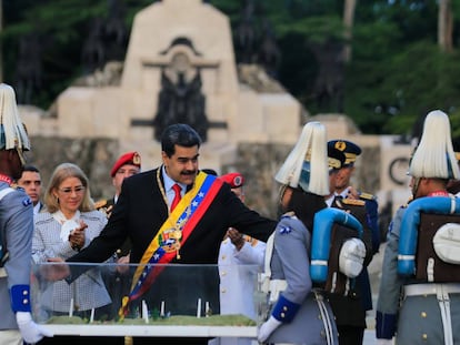 Nicolás Maduro, este lunes durante un acto castrense. 