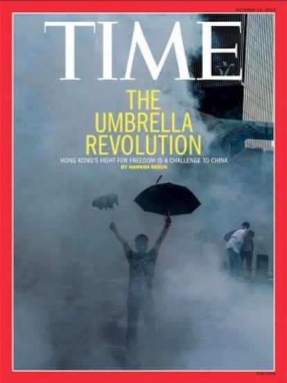 La portada de octubre de la revista TIME, que usa una fotografía de Xaume Olleros.