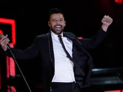 Ricky  Martin, durante un concierto en 2017.