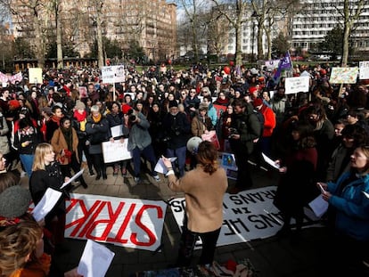 Manifestaci&oacute;n por el D&iacute;a Internacional de la Mujer, este jueves en Londres.