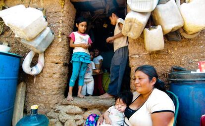 Una familia en el Estado mexicano de Guerrero.